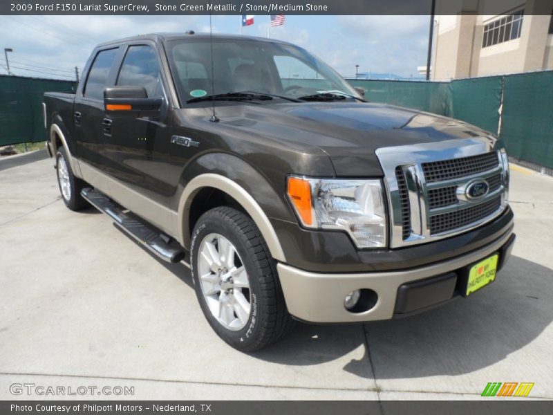 Stone Green Metallic / Stone/Medium Stone 2009 Ford F150 Lariat SuperCrew