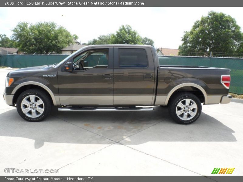 Stone Green Metallic / Stone/Medium Stone 2009 Ford F150 Lariat SuperCrew