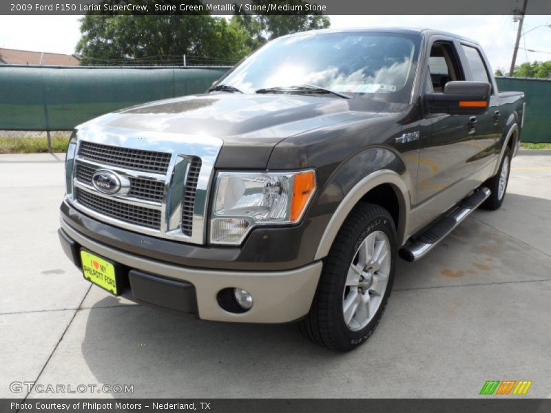 Stone Green Metallic / Stone/Medium Stone 2009 Ford F150 Lariat SuperCrew