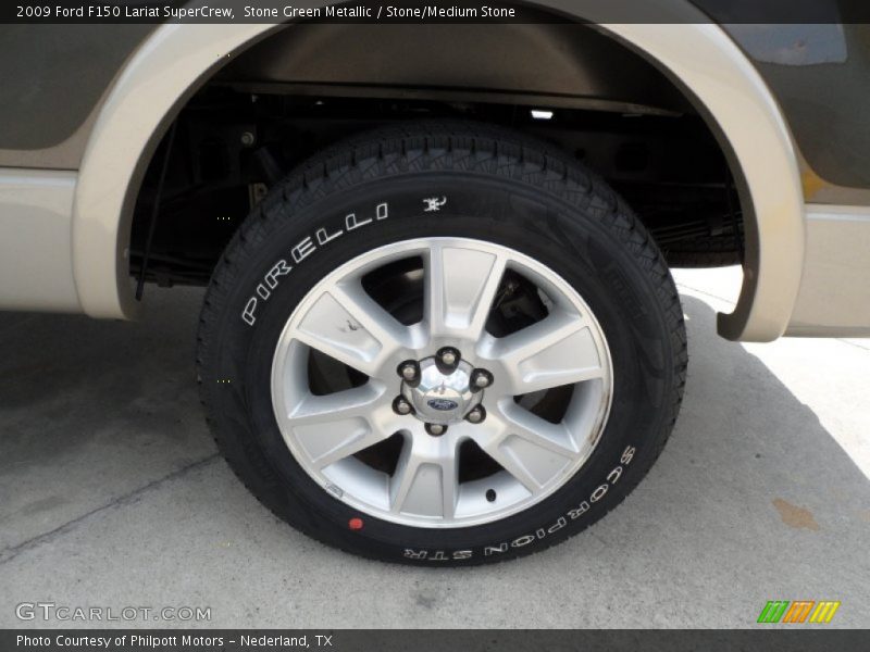 Stone Green Metallic / Stone/Medium Stone 2009 Ford F150 Lariat SuperCrew