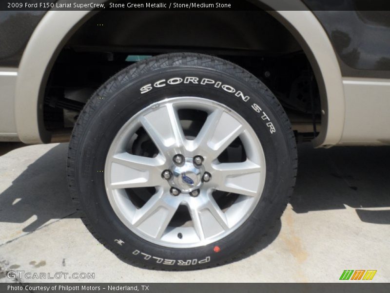 Stone Green Metallic / Stone/Medium Stone 2009 Ford F150 Lariat SuperCrew