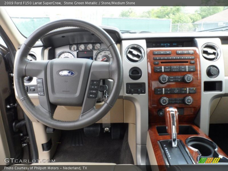 Stone Green Metallic / Stone/Medium Stone 2009 Ford F150 Lariat SuperCrew