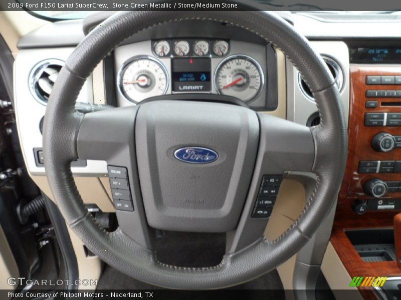 Stone Green Metallic / Stone/Medium Stone 2009 Ford F150 Lariat SuperCrew