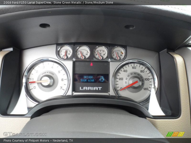 Stone Green Metallic / Stone/Medium Stone 2009 Ford F150 Lariat SuperCrew