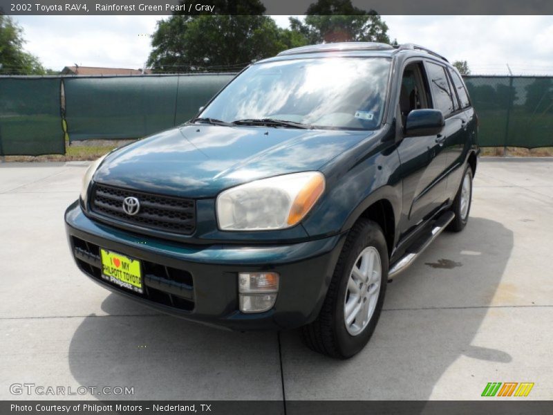 Rainforest Green Pearl / Gray 2002 Toyota RAV4