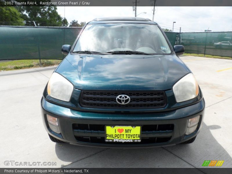 Rainforest Green Pearl / Gray 2002 Toyota RAV4