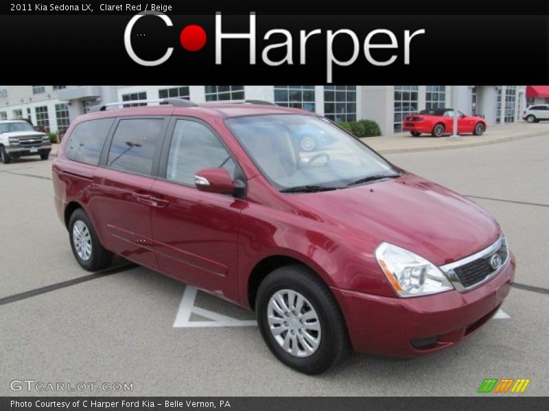 Claret Red / Beige 2011 Kia Sedona LX