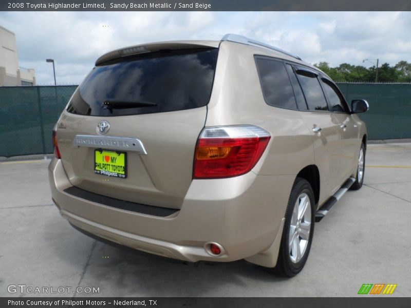 Sandy Beach Metallic / Sand Beige 2008 Toyota Highlander Limited