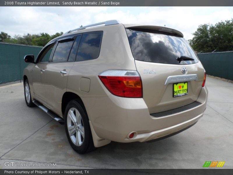 Sandy Beach Metallic / Sand Beige 2008 Toyota Highlander Limited