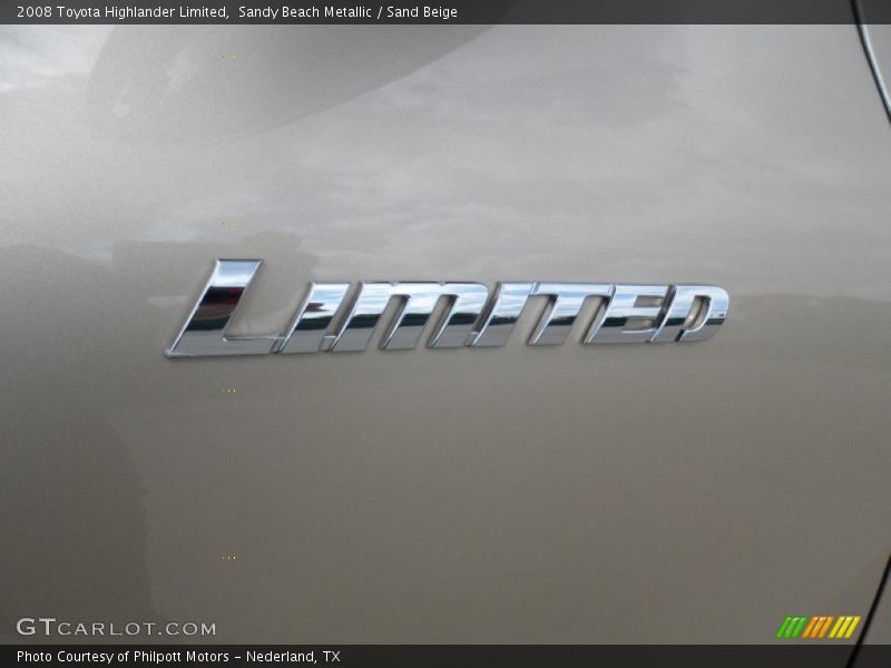 Sandy Beach Metallic / Sand Beige 2008 Toyota Highlander Limited