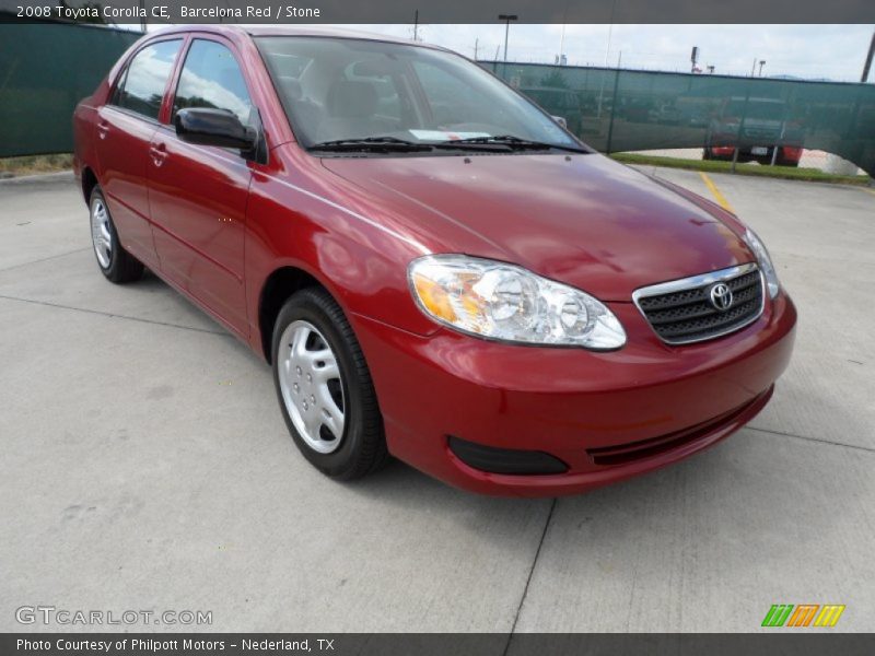 Barcelona Red / Stone 2008 Toyota Corolla CE