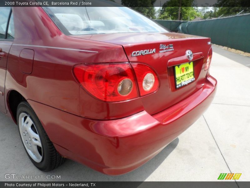 Barcelona Red / Stone 2008 Toyota Corolla CE