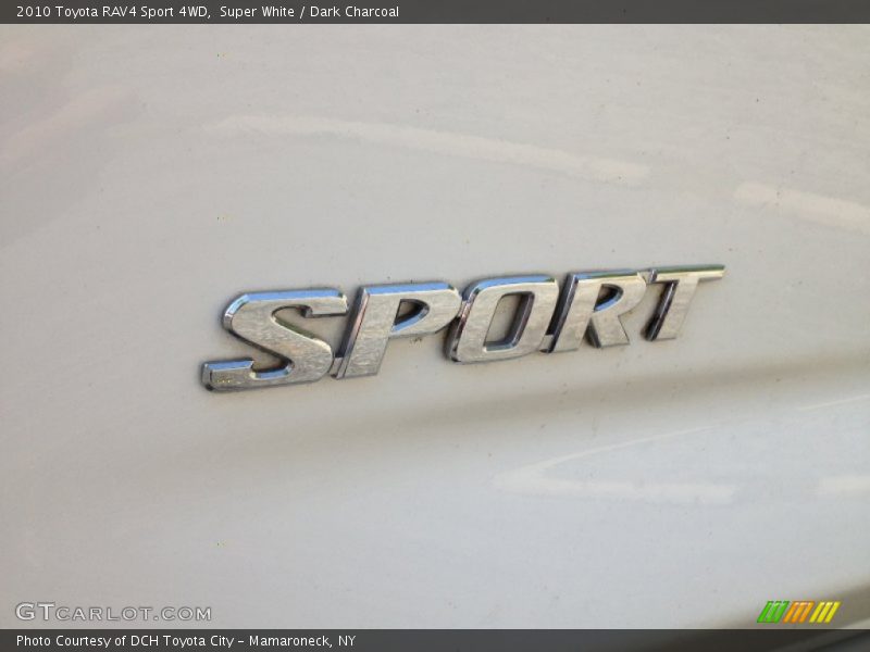 Super White / Dark Charcoal 2010 Toyota RAV4 Sport 4WD