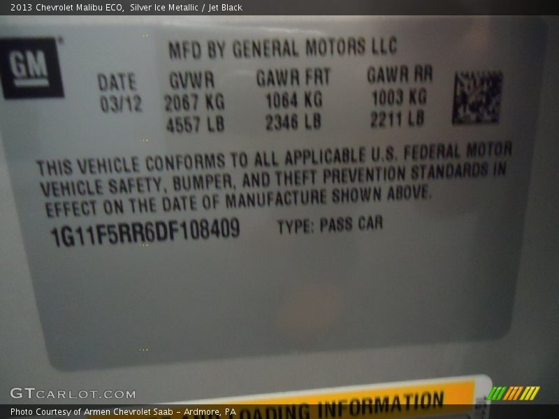 Silver Ice Metallic / Jet Black 2013 Chevrolet Malibu ECO