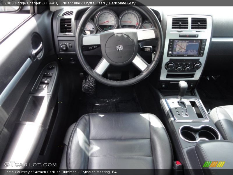 Brilliant Black Crystal Pearl / Dark Slate Gray 2008 Dodge Charger SXT AWD