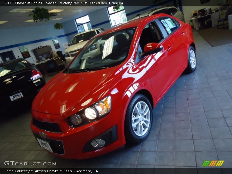 Victory Red / Jet Black/Dark Titanium 2012 Chevrolet Sonic LT Sedan