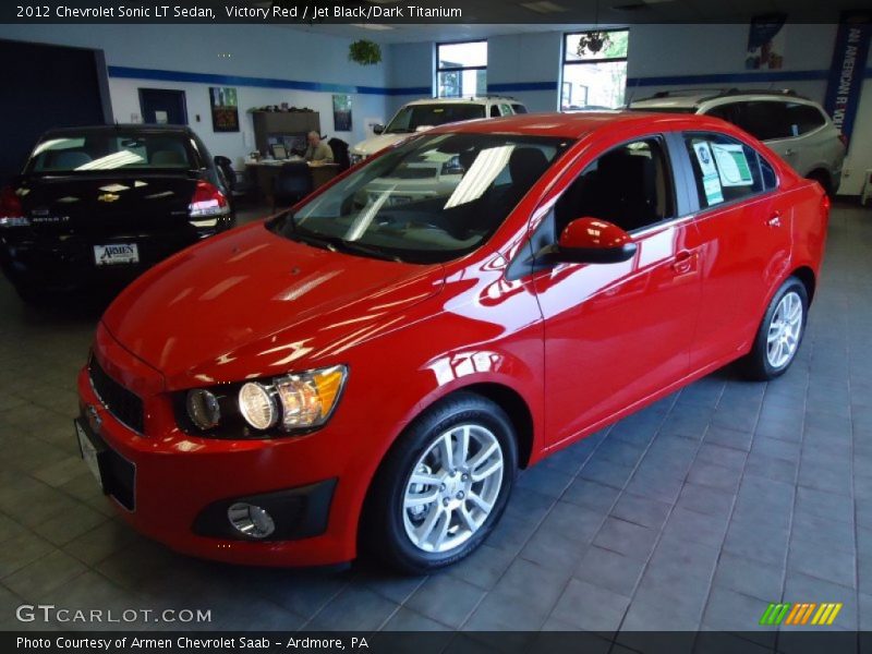 Victory Red / Jet Black/Dark Titanium 2012 Chevrolet Sonic LT Sedan