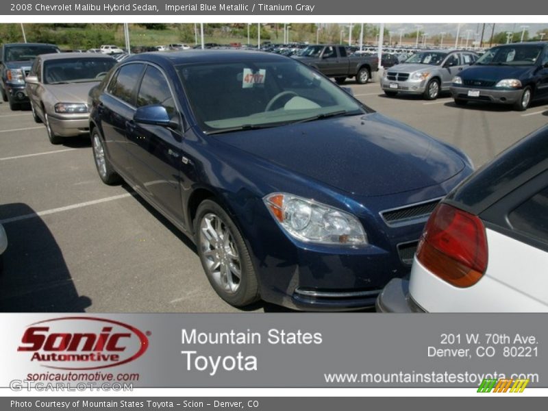Imperial Blue Metallic / Titanium Gray 2008 Chevrolet Malibu Hybrid Sedan