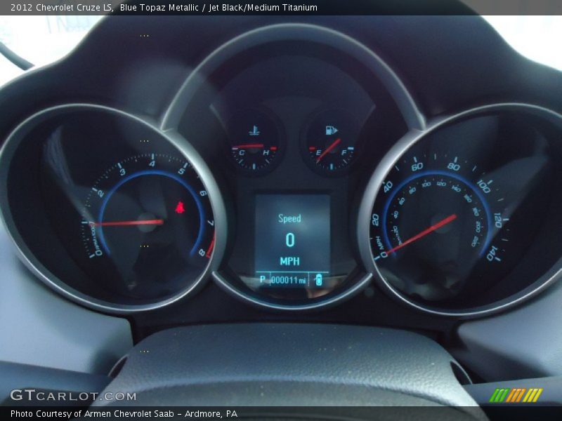 Blue Topaz Metallic / Jet Black/Medium Titanium 2012 Chevrolet Cruze LS