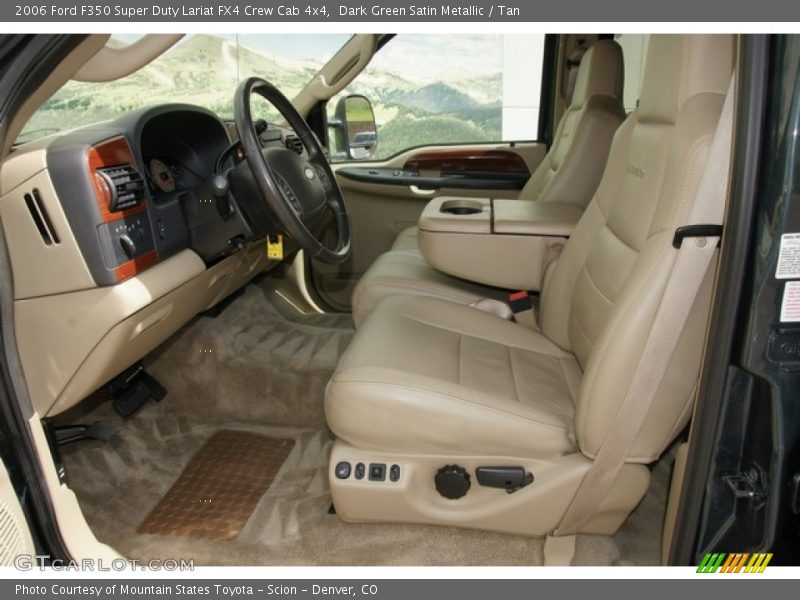 Dark Green Satin Metallic / Tan 2006 Ford F350 Super Duty Lariat FX4 Crew Cab 4x4