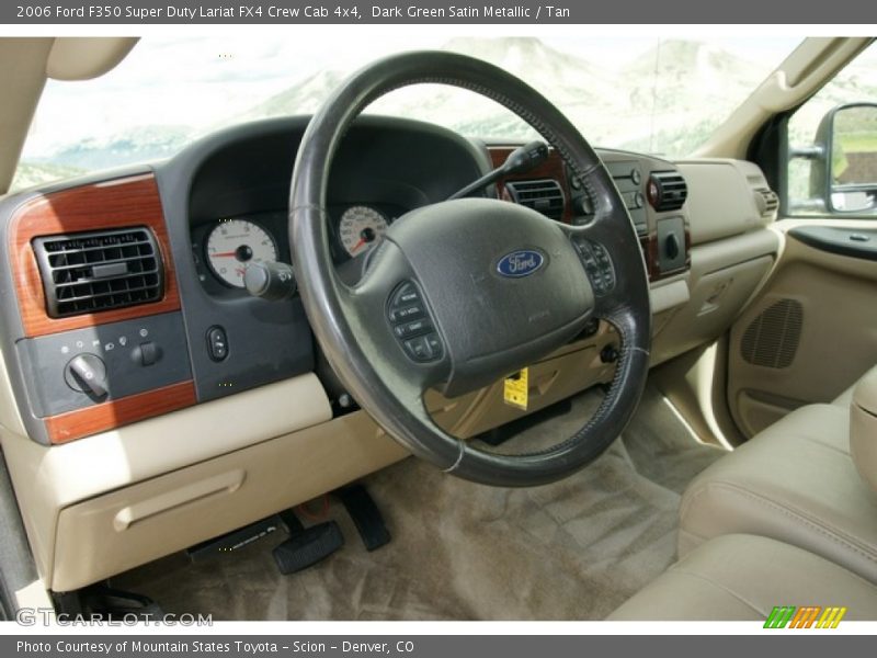 Dark Green Satin Metallic / Tan 2006 Ford F350 Super Duty Lariat FX4 Crew Cab 4x4