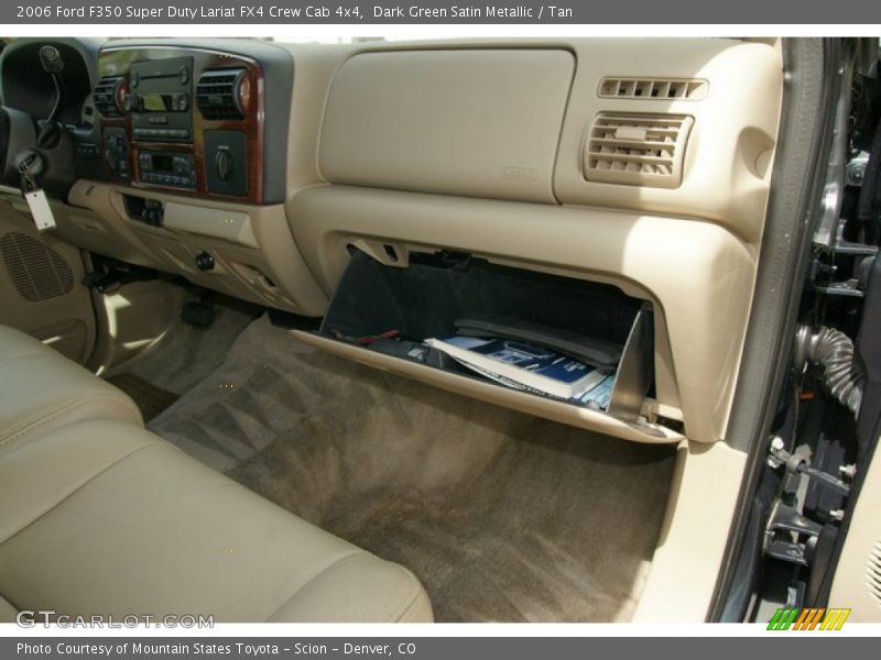 Dark Green Satin Metallic / Tan 2006 Ford F350 Super Duty Lariat FX4 Crew Cab 4x4