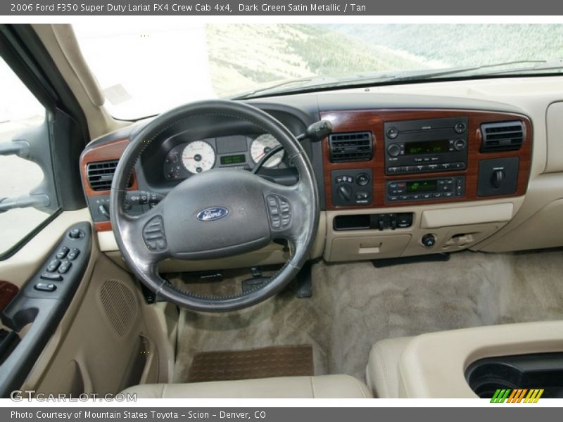 Dark Green Satin Metallic / Tan 2006 Ford F350 Super Duty Lariat FX4 Crew Cab 4x4