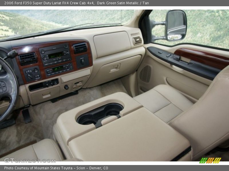 Dark Green Satin Metallic / Tan 2006 Ford F350 Super Duty Lariat FX4 Crew Cab 4x4