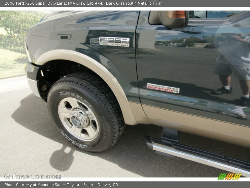Dark Green Satin Metallic / Tan 2006 Ford F350 Super Duty Lariat FX4 Crew Cab 4x4