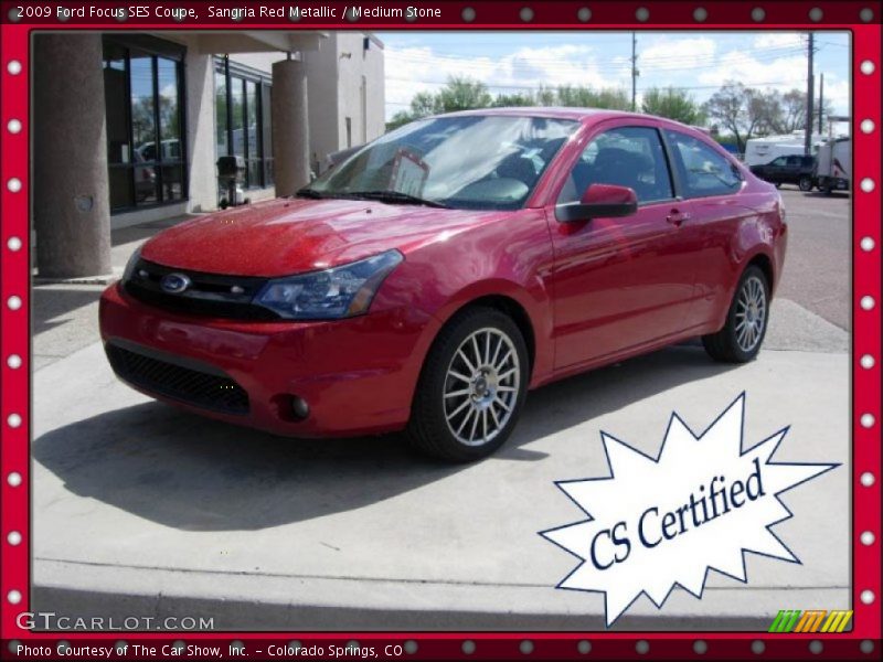Sangria Red Metallic / Medium Stone 2009 Ford Focus SES Coupe