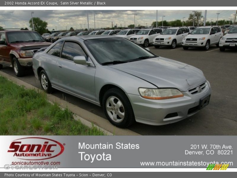 Satin Silver Metallic / Black 2002 Honda Accord EX Coupe