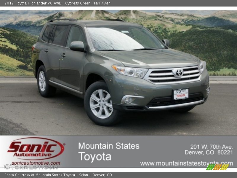 Cypress Green Pearl / Ash 2012 Toyota Highlander V6 4WD