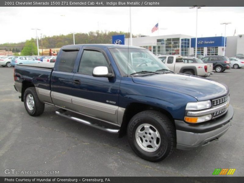 Indigo Blue Metallic / Graphite 2001 Chevrolet Silverado 1500 Z71 Extended Cab 4x4