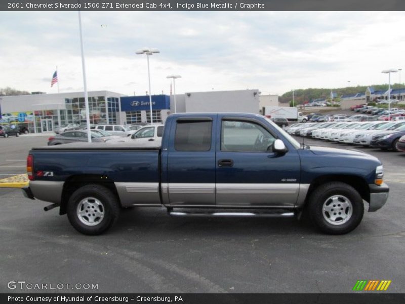 Indigo Blue Metallic / Graphite 2001 Chevrolet Silverado 1500 Z71 Extended Cab 4x4