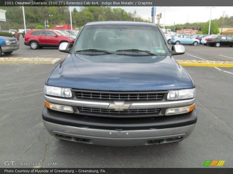 Indigo Blue Metallic / Graphite 2001 Chevrolet Silverado 1500 Z71 Extended Cab 4x4