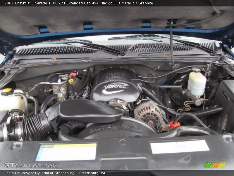 Indigo Blue Metallic / Graphite 2001 Chevrolet Silverado 1500 Z71 Extended Cab 4x4