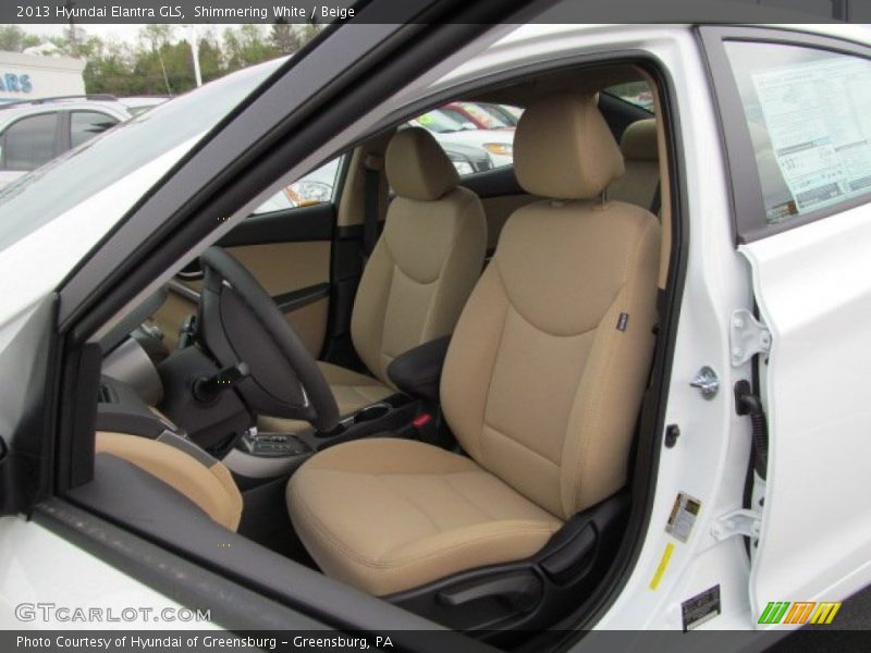 Shimmering White / Beige 2013 Hyundai Elantra GLS