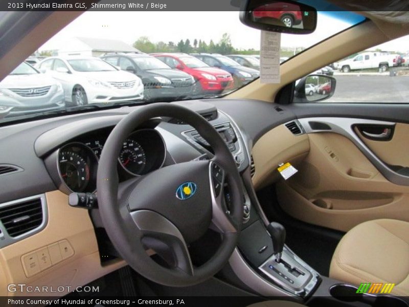 Shimmering White / Beige 2013 Hyundai Elantra GLS