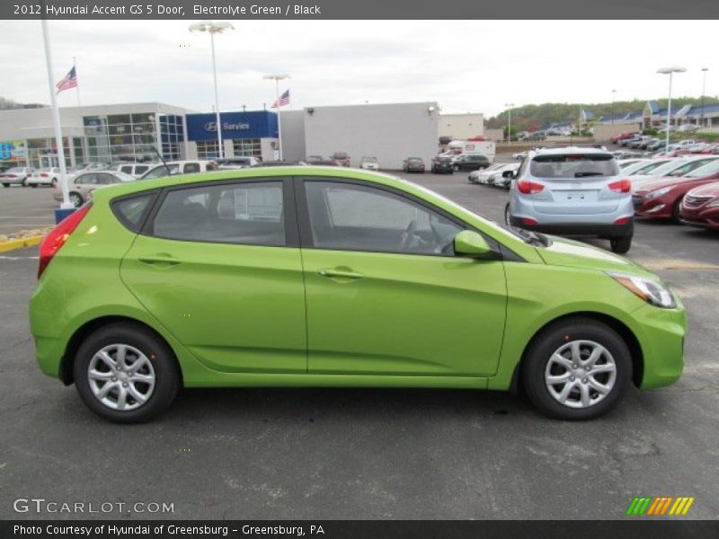 Electrolyte Green / Black 2012 Hyundai Accent GS 5 Door