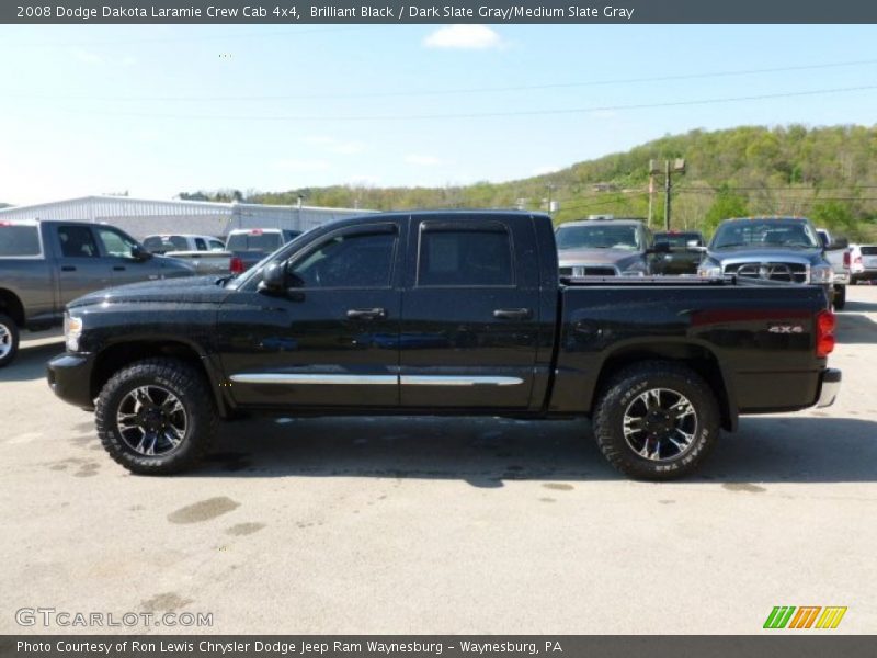 Brilliant Black / Dark Slate Gray/Medium Slate Gray 2008 Dodge Dakota Laramie Crew Cab 4x4