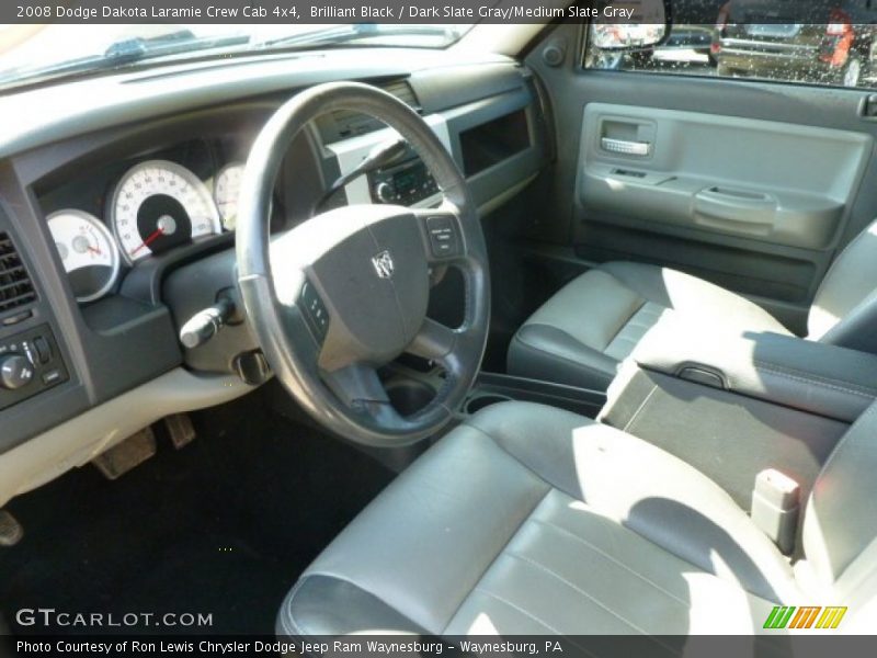 Brilliant Black / Dark Slate Gray/Medium Slate Gray 2008 Dodge Dakota Laramie Crew Cab 4x4