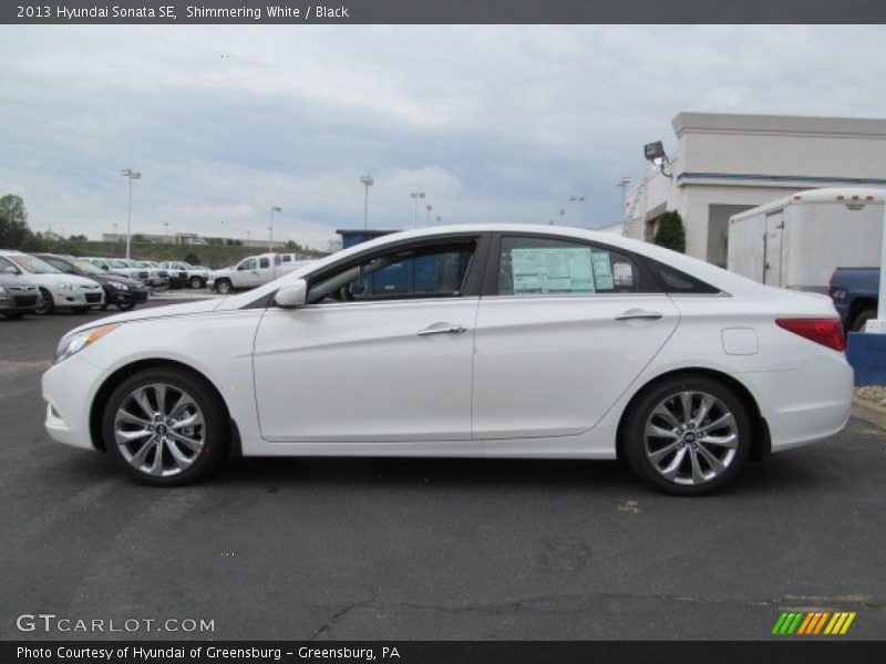 Shimmering White / Black 2013 Hyundai Sonata SE