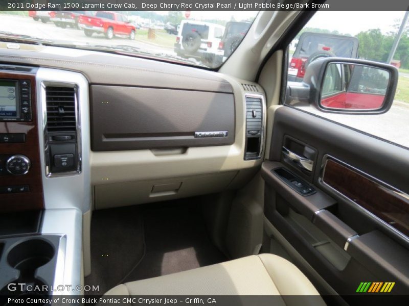 Deep Cherry Red Crystal Pearl / Light Pebble Beige/Bark Brown 2011 Dodge Ram 1500 Laramie Crew Cab