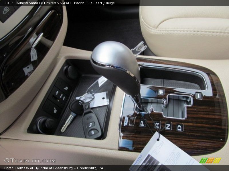 Pacific Blue Pearl / Beige 2012 Hyundai Santa Fe Limited V6 AWD