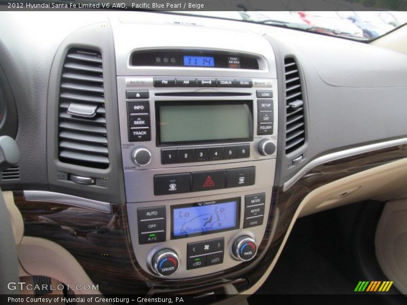 Pacific Blue Pearl / Beige 2012 Hyundai Santa Fe Limited V6 AWD