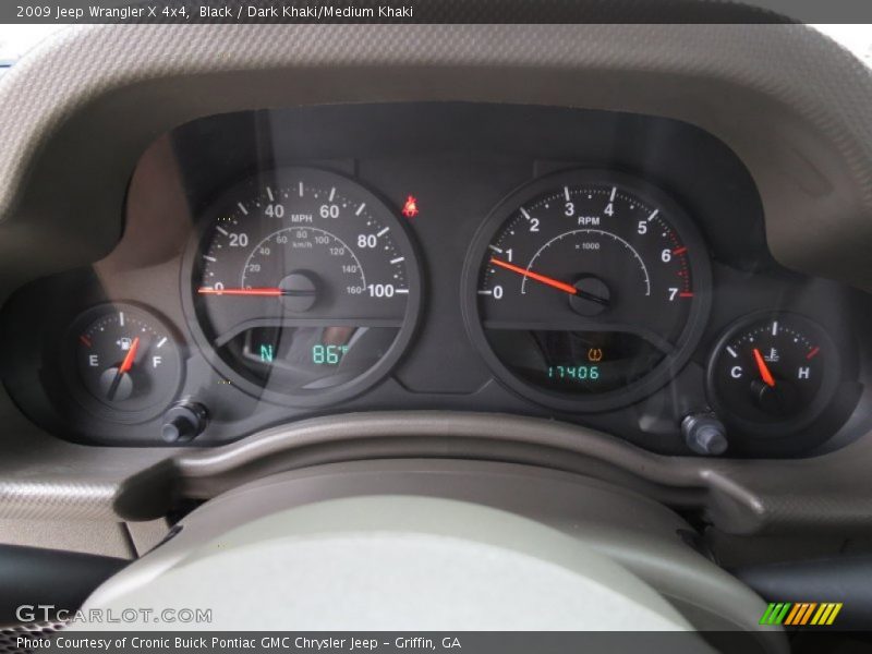 Black / Dark Khaki/Medium Khaki 2009 Jeep Wrangler X 4x4