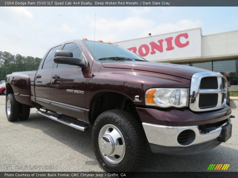 Deep Molten Red Metallic / Dark Slate Gray 2004 Dodge Ram 3500 SLT Quad Cab 4x4 Dually