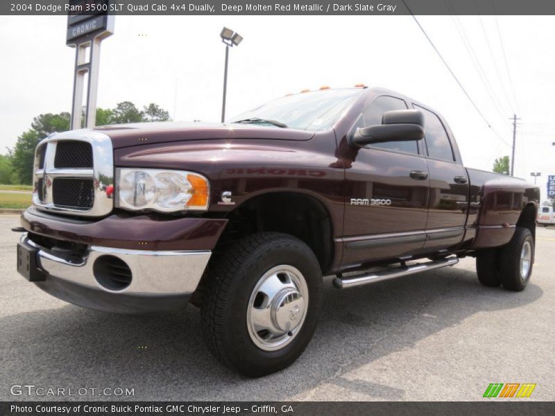 Deep Molten Red Metallic / Dark Slate Gray 2004 Dodge Ram 3500 SLT Quad Cab 4x4 Dually