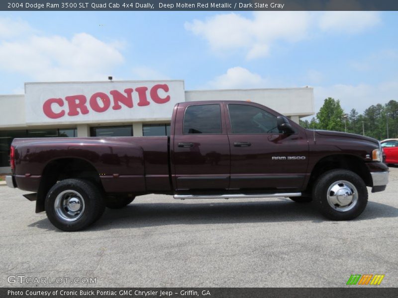 Deep Molten Red Metallic / Dark Slate Gray 2004 Dodge Ram 3500 SLT Quad Cab 4x4 Dually
