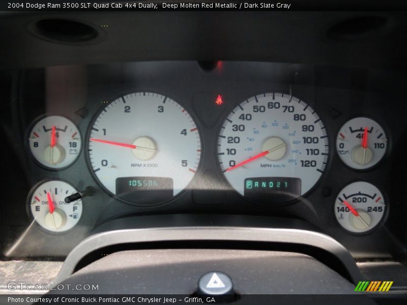 Deep Molten Red Metallic / Dark Slate Gray 2004 Dodge Ram 3500 SLT Quad Cab 4x4 Dually